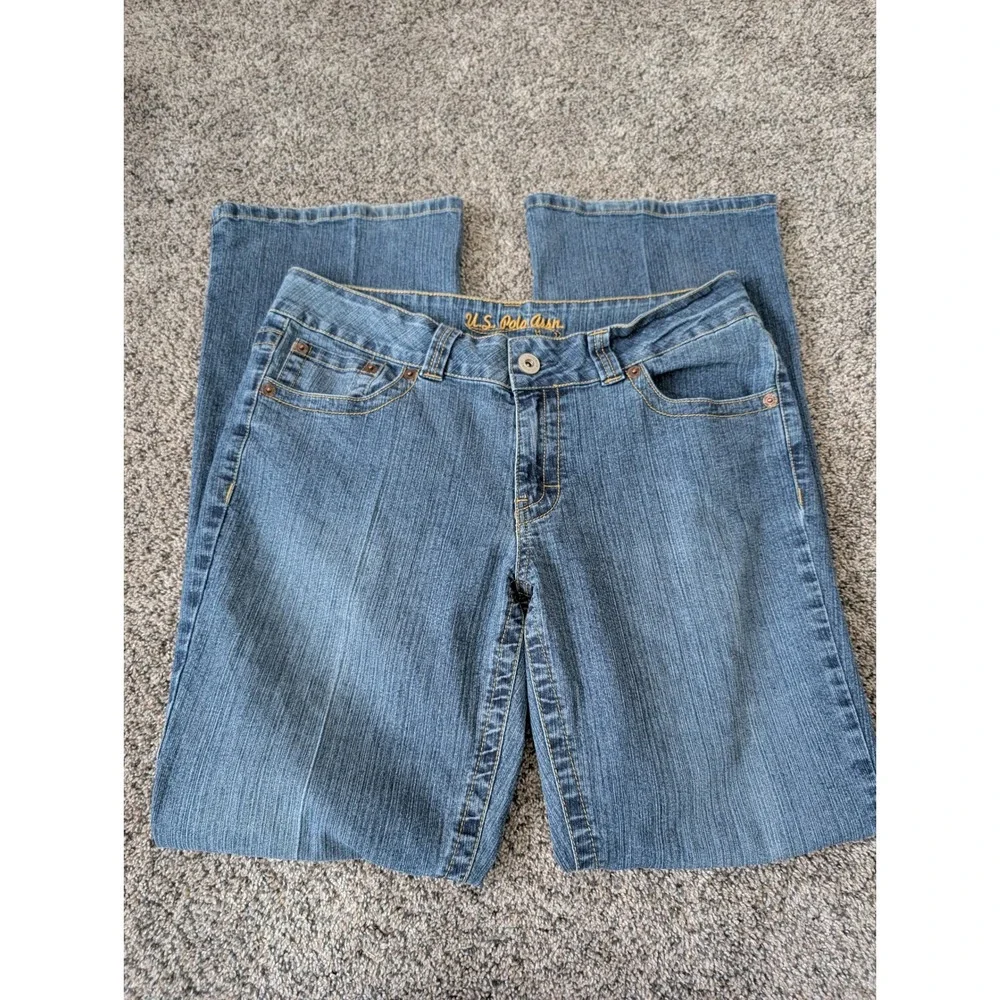 US‎ Polo Assn University Bootcut Jeans Medium Wash Blue Denim Size 13/14